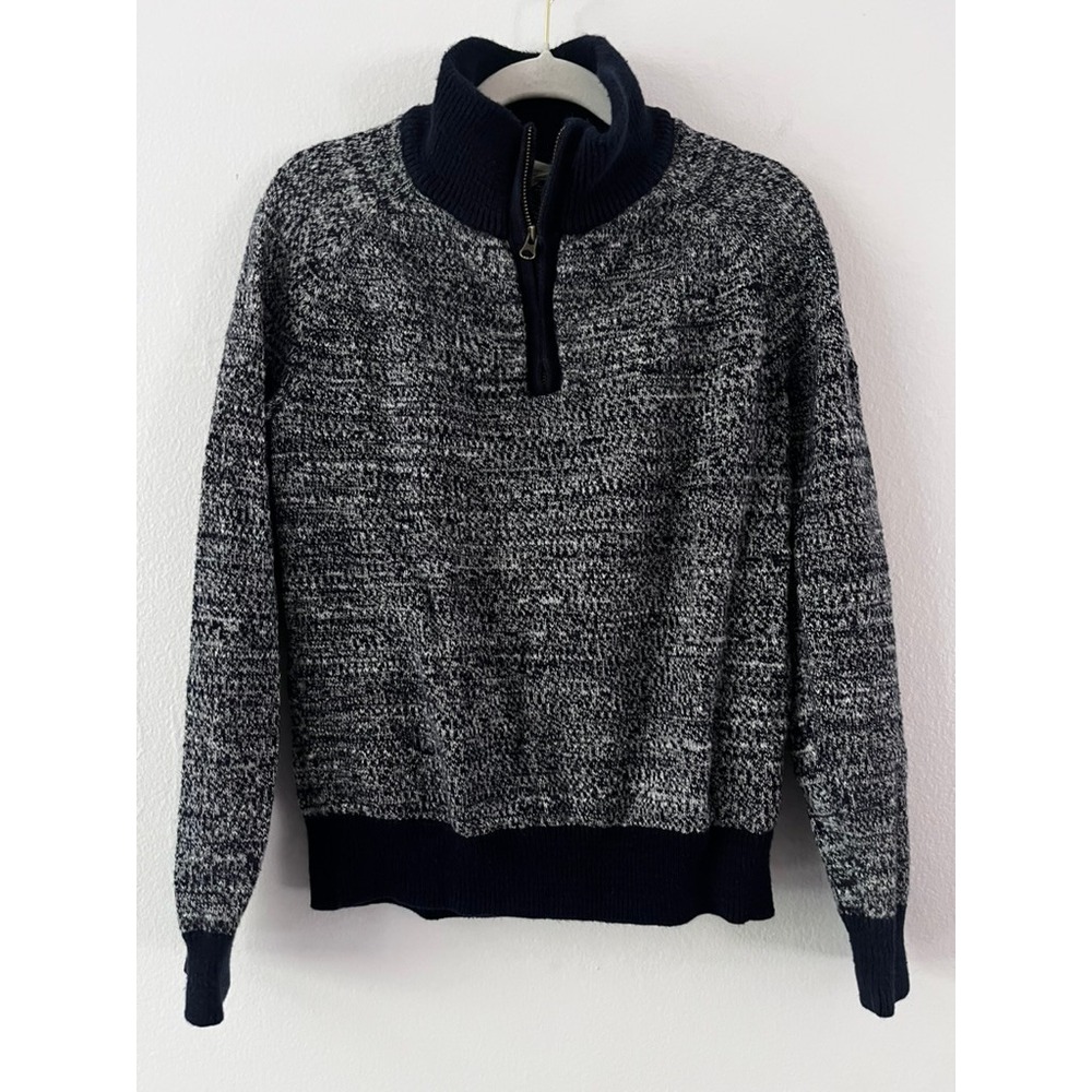 Crewcuts Boys' 1/4 Zip Pullover Sweater 100% Cotton Navy Raglan Sleeve size 8